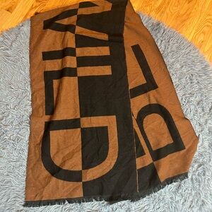Sisley Brown Black Large Wool Scarf